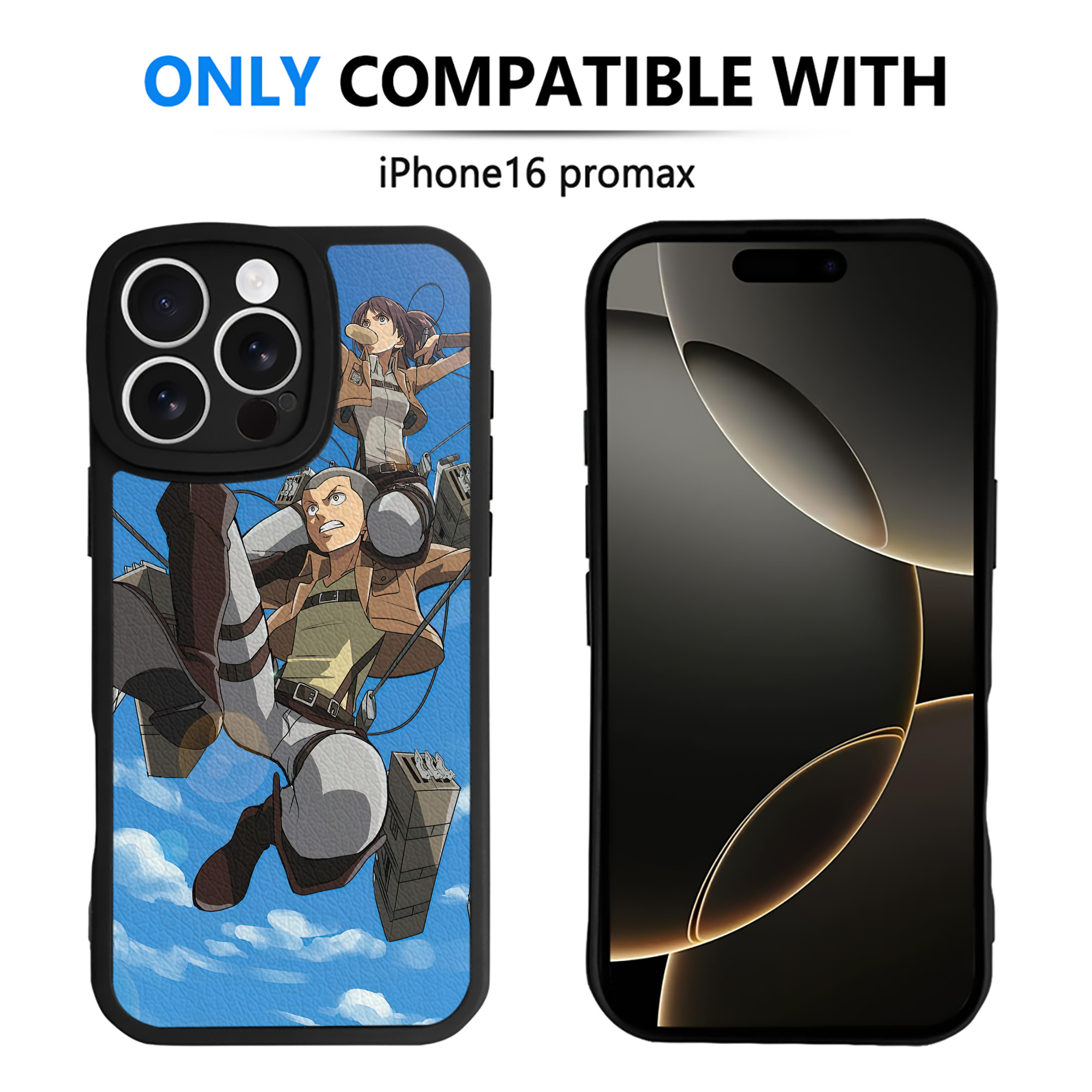 （画像用） 進撃の巨人 Attack on Titan 【iPhone 16シリーズ対応】シリコンスマホケース（レザー調） 材質：シリコン